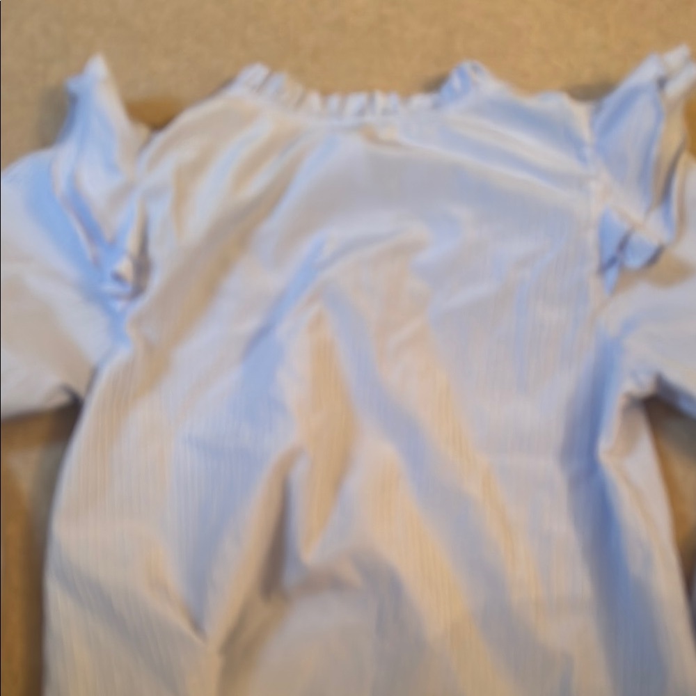 Blue Striped Ruffle Blouse - Picture 3 of 3